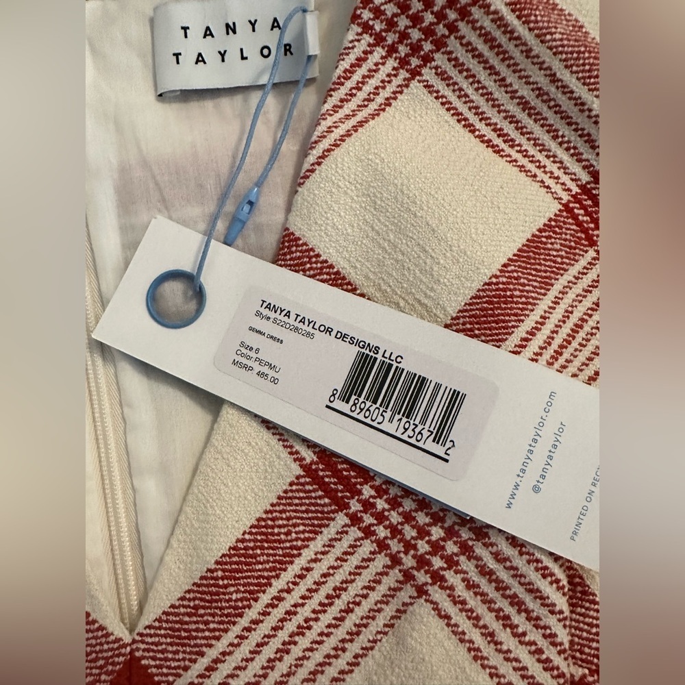 Tanya Taylor Gemma Dress Plaid w Flounce hem & Blouson sleeve - size 6 - NWT - Picture 14 of 16